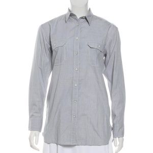 Rag & Bone Pinstripe Button-Down (Sz XS; White/Gre
